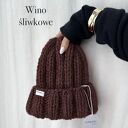 Czapka Nordic 100% wełna wino śliwkowe