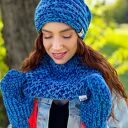 Czapka MERINO 66% nieugniatająca włosów - Niebieskości” THIS IS IT