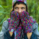 Rękawiczki MERINO 34% 'Czarne kolorki'
