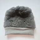 Futrzana czapka szara Smerfetka na podszewce bardzo ciepła duża wykończona ściągaczem dobrze trzyma