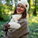 Czapka MERINO Hope “Beżowy ecru” podszewka JEDWAB