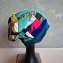 czapka wełniana filcowana zimowa czarna handmade w kwiaty na podszewce - rozmiar uniwersalny, weł