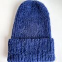 Ręcznie robiona czapka damska MORGANA Alpaka z Jedwabiem 5575/39 Granatowy