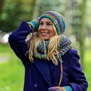 Czapka MERINO 50% “Tęcza Błękit” EXPLORER