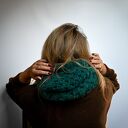 Balaclava alpaka i jedwab handmade, ręcznie szydełkowana zimowa kominiarka