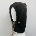 Balaclava kominiarka kaptur czapka 100% alpaka ręczna robota antracyt