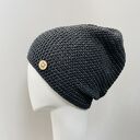 Czapka przejściowa cienka beanie smerf bawełna S/M antracyt