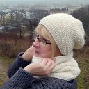 Czapka i Komin - ecru, 100% alpaki, ciepły komplet na zimę