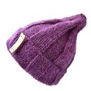 Wygodna fioletowa czapka wełniana beanie Krasnal Lucky Hat - handmade na zimę