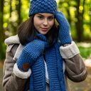 Czapka MERINO Hope “Ciemny niebieski” podszewka JEDWAB