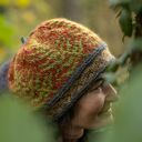 Czapka beret wełniana "Wśród paproci"