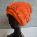 Szalona futrzana czapka pomarańczowy włos, bardzo miła na podszewce, dla artystki