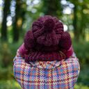 Czapka MERINO Smile “Bordo” podszewka JEDWAB