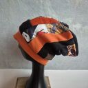 Czapka damska Smerfetka patchworkowa, na podszewce dobra na codzienne noszenie, wykonana w pojedyncz