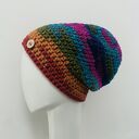 Kolorowa gruba czapka smerf ręcznie robiona