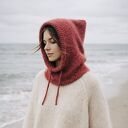 Delikatna balaclava kominiarka kaptur czapka alpaka jedwab ręczna robota