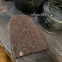 Czapka slouchy beanie - brązowy melanż