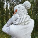 Męska czapka MERINO Euforia “Wybielony szary”