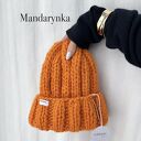 Czapka Nordic 100% wełna mandarynka