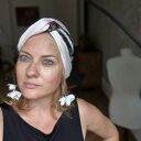 turban w uniwersalnym rozmiarze niezwykle ciekawy szyty z różnego rodzaju materiałów oraz koronki