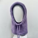 Balaclava oversize kominiarka kaptur zamiast czapki z merino piękny liliowy