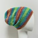 Bajecznie kolorowa czapka całoroczna przejściowa cienka all season M/L