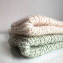 Ręcznie robiona czapka damska MORGANA Alpaka z Jedwabiem 100/01 Ecru