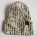 Gruba wełniana czapka oversize w kolorze tweed - wełna peruwiańska