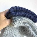 Ręcznie robiona wywijana czapka beanie AUREA - baby merino, moher i jedwab