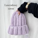 Czapka Nordic 100% wełna lawendowy szron