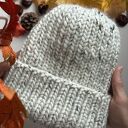 Gruba wełniana czapka oversize w kolorze tweed - wełna peruwiańska