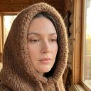 Brązowa balaclava kid mohair i baby alpaka