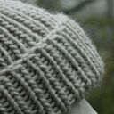 100% WOOL UNISEX BEŻOWA WYWIJANA CZAPA czapka wełniana