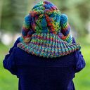 Czapka MERINO 50% nieugniatająca włosów “Tęcza Błękit” THIS IS IT