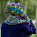 Czapka MERINO 50% nieugniatająca włosów “Tęcza Błękit” THIS IS IT