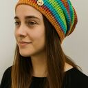 Bajecznie kolorowa czapka całoroczna przejściowa cienka all season M/L