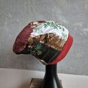 Czapka smerfetka - rozmiar uniwersalny, wiosenna, ręcznie farbowana na podszewce
