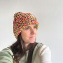Kolorowa czapka damska handmade na zimę