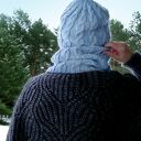 Czapka i Komin - komplet z Alpaki, błękitny