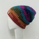 Kolorowa gruba czapka smerf ręcznie robiona