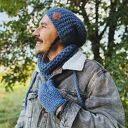 Męska czapka MERINO Neverland “Ciemny niebieski” podszewka JEDWAB