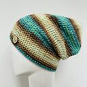 Kolorowa czapka przejściowa S/M - cienka czapka bawełniana handmade