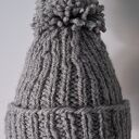 Szara czapka beanie handmade na drutach - wełna i alpaka