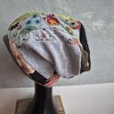 Czapka damska Smerfetka patchworkowa, na podszewce dobra na codzienne noszenie, wykonana w pojedyncz