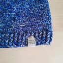 Ciepła czapka z wełny merino niebieski melanż