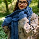 Czapka MERINO Neverland “Ciemny niebieski” podszewka JEDWAB