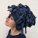 Czapka artystyczna Afro - wytkana ręcznie na krośnie