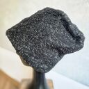 Ciepla futrzana sztuczne futro czarna z brokatem bardzo miła na podszewce, czapka
