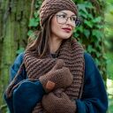 Czapka MERINO Hope “Brązowy” podszewka JEDWAB