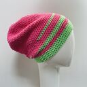 Czapka przejściowa cienka beanie smerf bawełna neon fluo